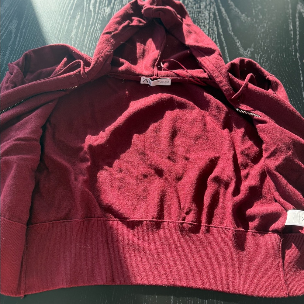 Zara Deep Red Zip-Up Jacket - Picture 4 of 4